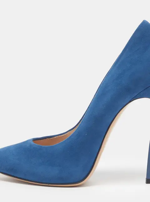 Casadei Blade Size 40 Blue Suede Pumps