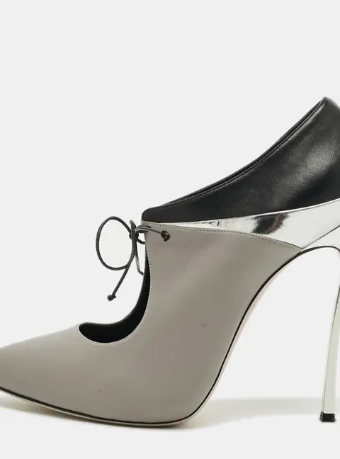 Casadei Size 38.5 Tricolor Leather Pointed Toe Booties