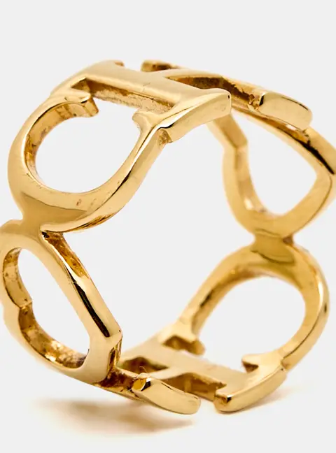 Carolina Herrera CH Gold Tone Ring Sizr 55