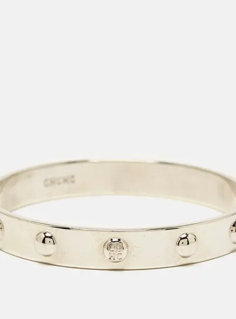 Carolina Herrera CH Silver Tone Bangle Bracelet