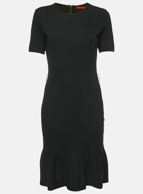 Carolina Herrera Black Jersey Flared Short Dress XS