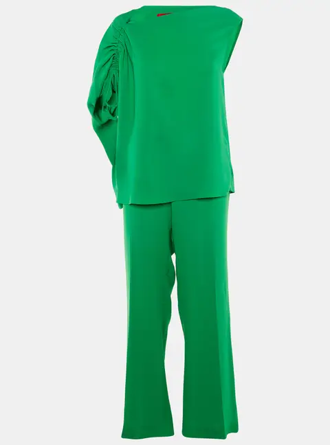 Carolina Herrera Green Crepe Top & Pants Set L/M