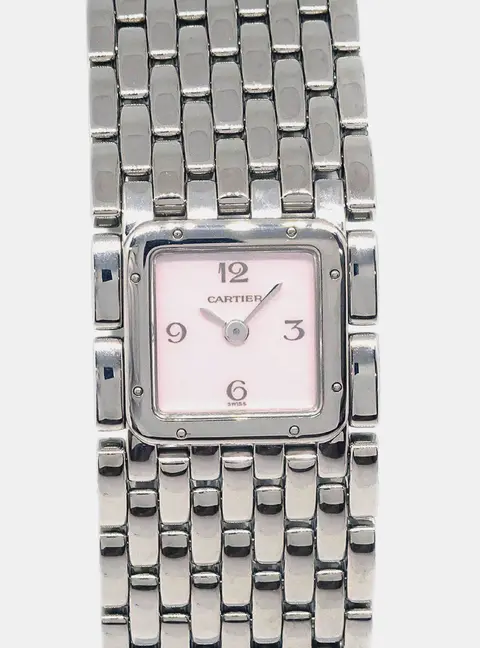Cartier Panthere Ruban 2420 Quartz MOP Stainless Steel Women's Wristwatch 22 mm