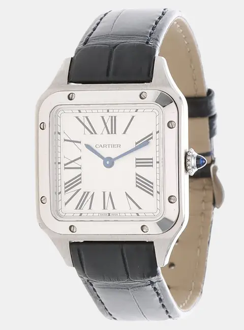 Cartier Santos Dumont WSSA0023 White Stainless Steel Quartz Women Wristwatch 38mm