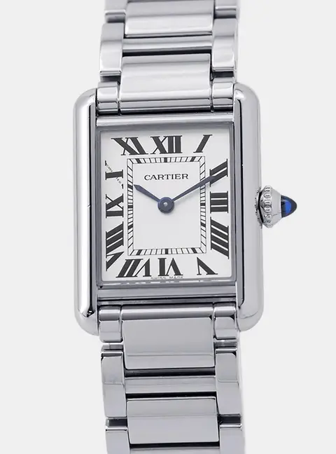 Cartier Tank WSTA0051 White Stainless Steel Women Wristwatch 30mm