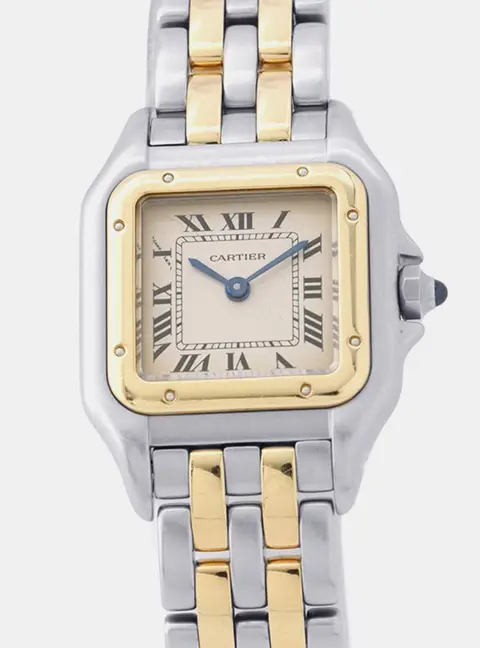 Cartier Panthere W25029B6 Cream Yellow Gold, Stainless Steel Quartz Women's Wristwatch 22 mm