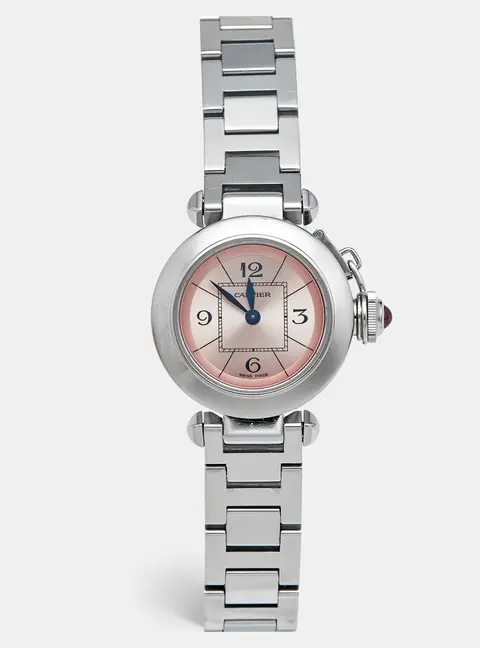 Cartier Pasha de Cartier 2973 Pink Dial Stainless Steel Women's Wristwatch 27 mm