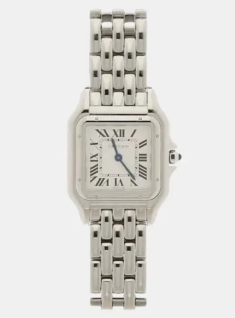 Cartier Panthere WSPN0007 White Stainless Steel Quartz Women's Wristwatch 28mm