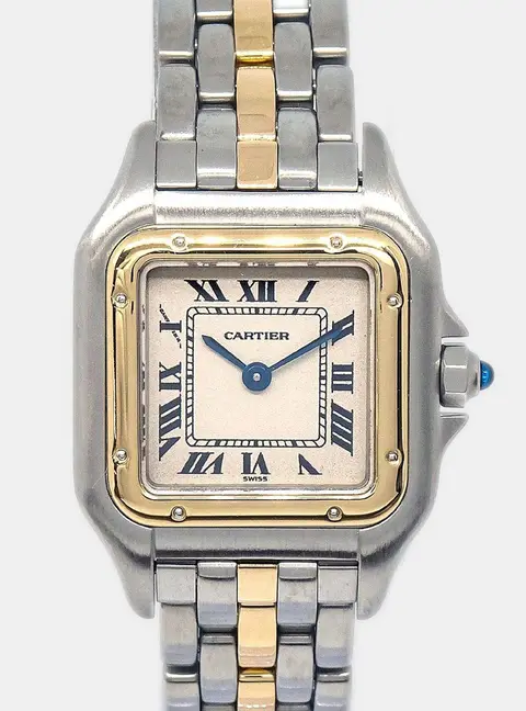 Cartier Panthere de Cartier 1120 Silver Stainless Steel 18k Yellow Gold Quartz Women's Wristwatch 22mm