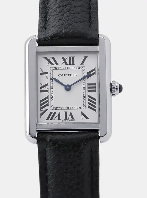 Cartier Tank Solo WSTA0030 Silver Stainless Steel Quartz Women's Watches  24.4mm