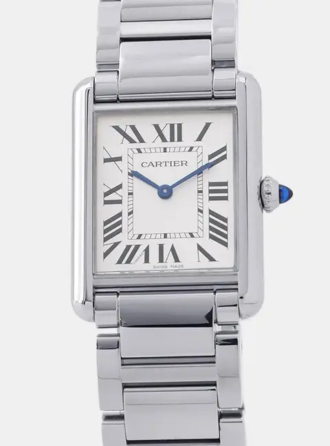 Cartier Tank Must WSTA0052 Silver Stainless Steel Quartz Women's Watches 25.5 mm