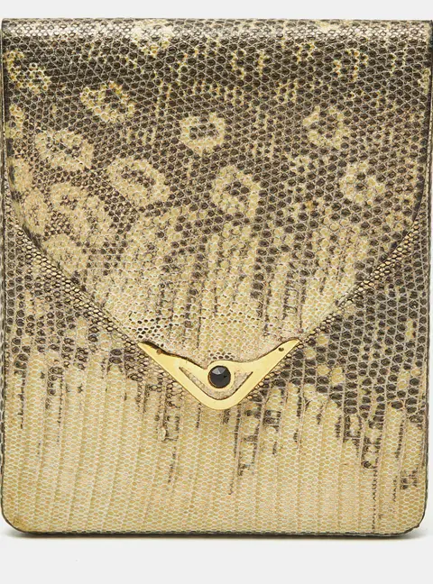 Cartier Cigarette Case Cream/Gold Lizard