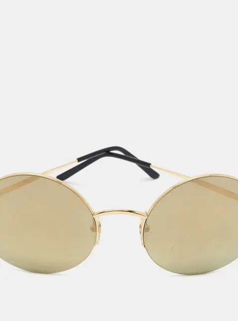 Cartier Gold Mirrored CT0022S Panthere De Cartier Round Sunglasses