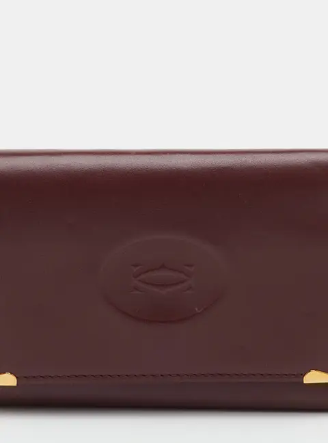 Cartier Burgundy Leather Must de Cartier Key Holder