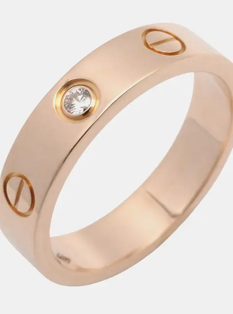 Cartier Love 18k Rose Gold Diamond Ring EU 49