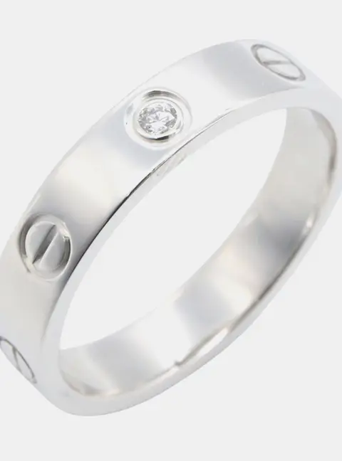 Cartier Love 18K White Gold Diamond Ring EU 54