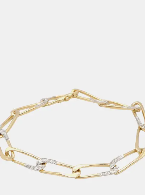 Cartier Chain 18k Yellow Gold Diamond Bracelet