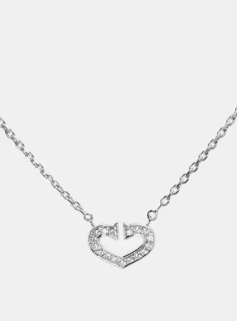 Cartier C de Cartier Heart 18k White Gold Necklace