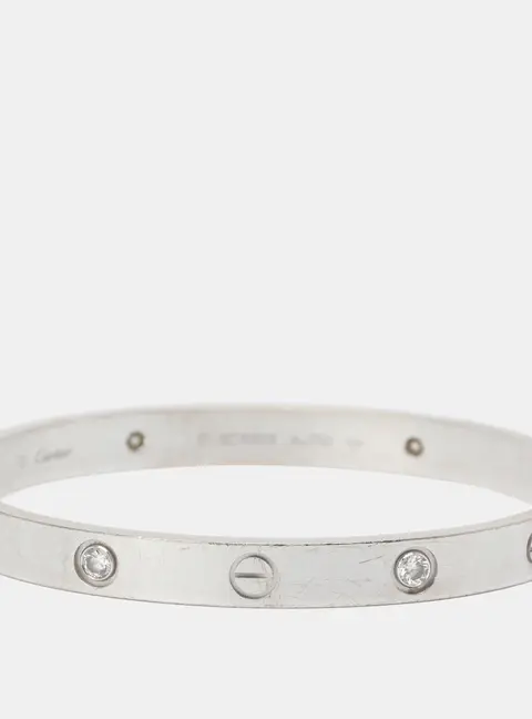 Cartier Love 4 Diamonds White Gold Bracelet 16 CM