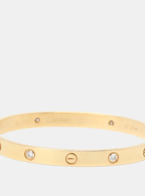 Cartier Love 4 Diamond 18K Yellow Gold Bracelet 18