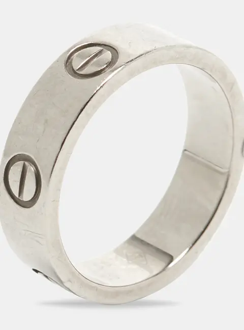 Cartier Love 18k White Gold Band Ring Size 55