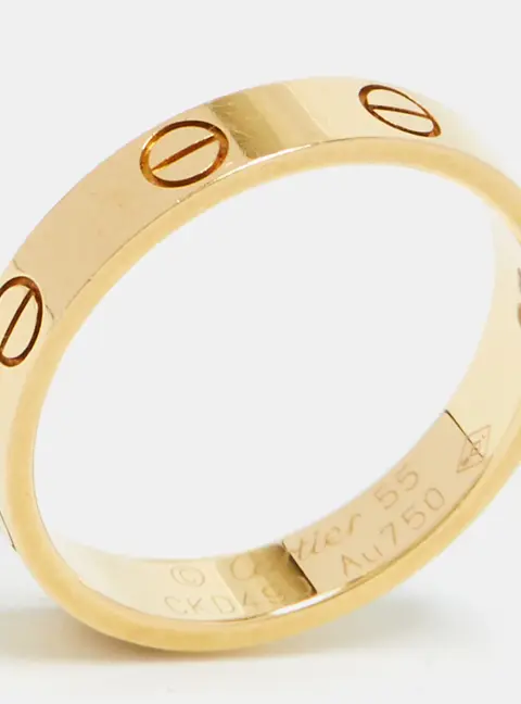 Cartier Love 18k Yellow Gold SMall Model Band Ring Size 55
