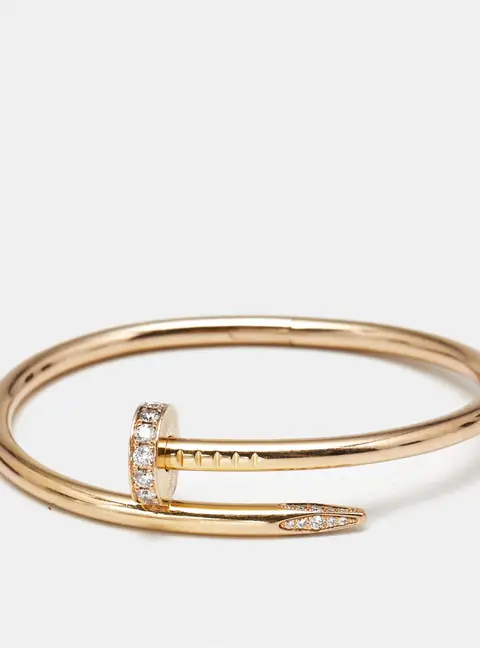 Cartier Diamond 18k Rose Gold Classic Model Bracelet 15