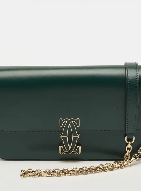Cartier Double C de Cartier Green Leather Shoulder Bag