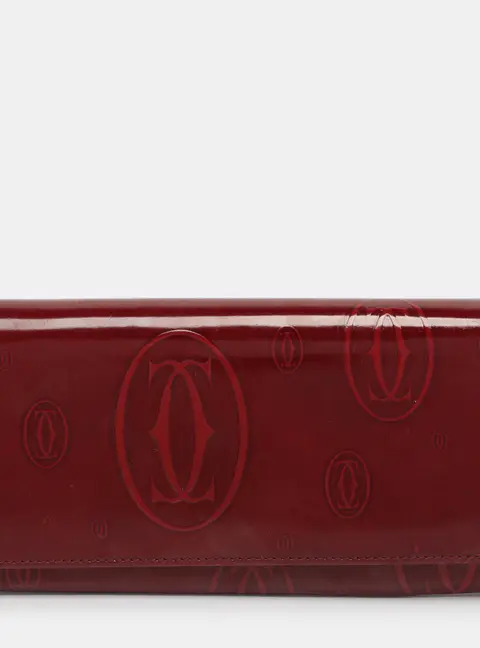 Cartier Happy Birthday Red Patent Leather and Patent Leather Long Wallet