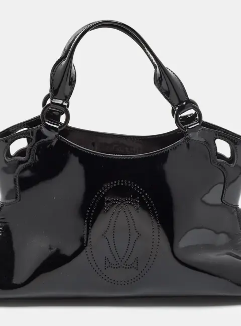 Cartier Marcello De Cartier Small Black Patent Leather Bag