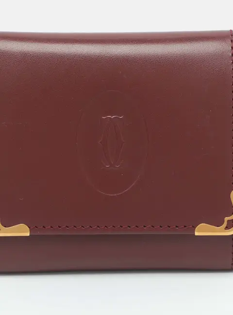 Cartier Must de Cartier Burgundy Leather Coin Purse