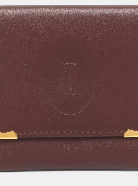 Cartier Must de Cartier Burgundy Leather Coin Purse