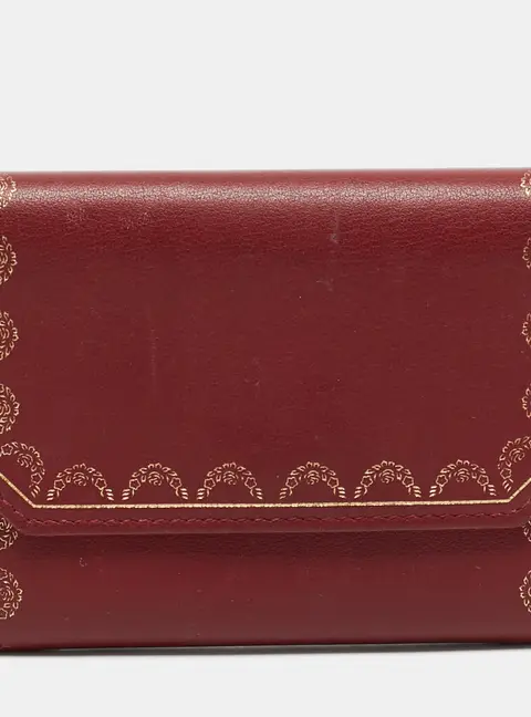 Cartier Guirlande de Cartier Mini Red Leather Compact Wallet