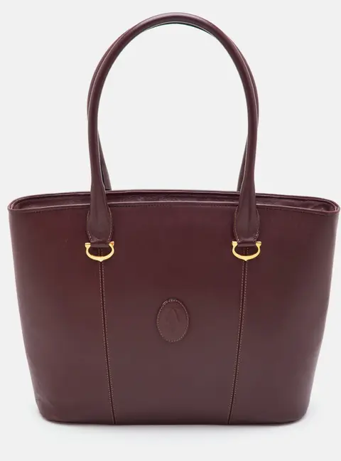 Cartier Must de Cartier Burgundy Leather Shopper Tote
