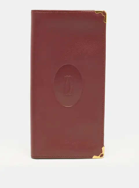 Cartier Le Must De Cartier Burgundy Leather Long Wallet