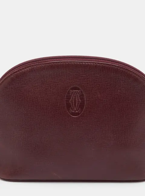 Cartier Must de Cartier Burgundy Leather Pouch Clutch