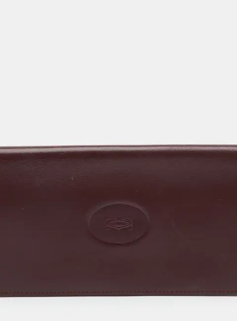 Cartier Must de Cartier Burgundy Leather Long Wallet