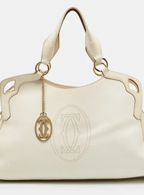 Cartier Marcello de Cartier White Leather Satchel