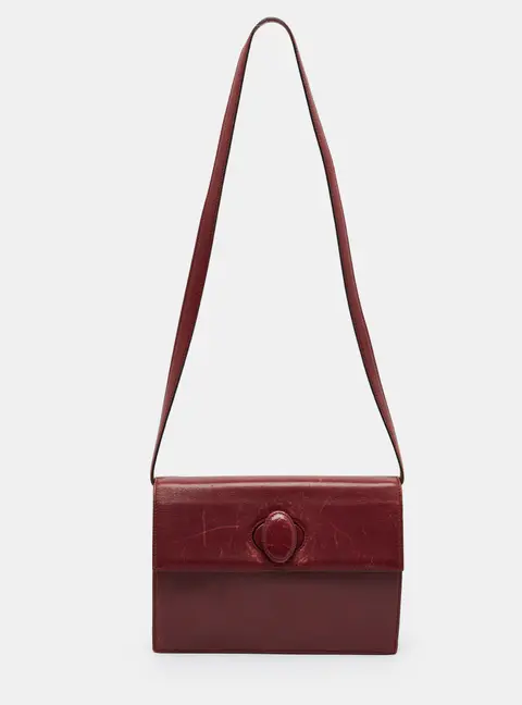 Cartier Must de Cartier Flap Burgundy Leather Crossbody Bag