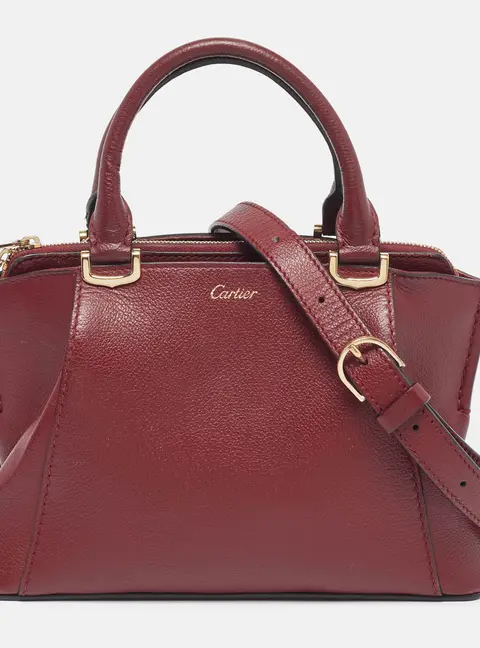 Cartier C de Cartier Mini Dark Red Leather Satchel