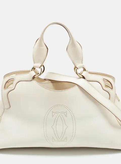 Cartier Marcello de Cartier White Leather Satchel