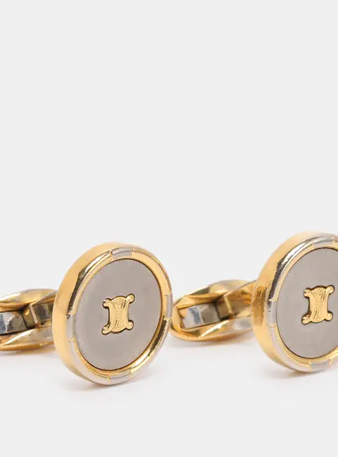 Celine Gold Tone Hardware Triomphe Cufflinks