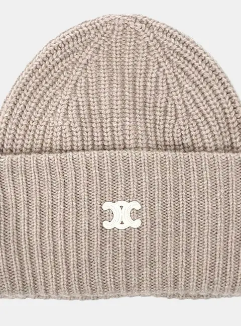 Celine Cashmere Beige Beanie