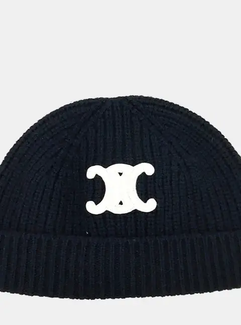 Celine Cashmere Black Beanie