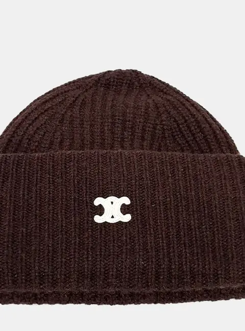 Celine Brown Cashmere Beanie