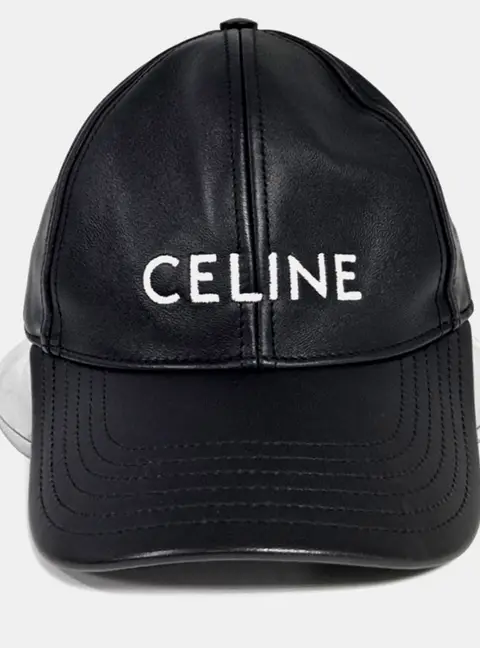 Celine Black Leather Cap