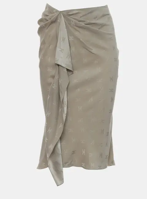 Celine Triomphe Draped Skirt Silk