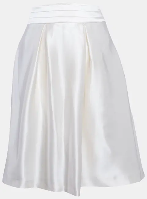 Celine Cream Silk Flared Mini Skirt L