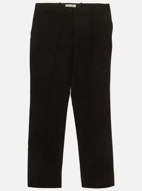 Celine Black Striped Wool Formal Trousers M