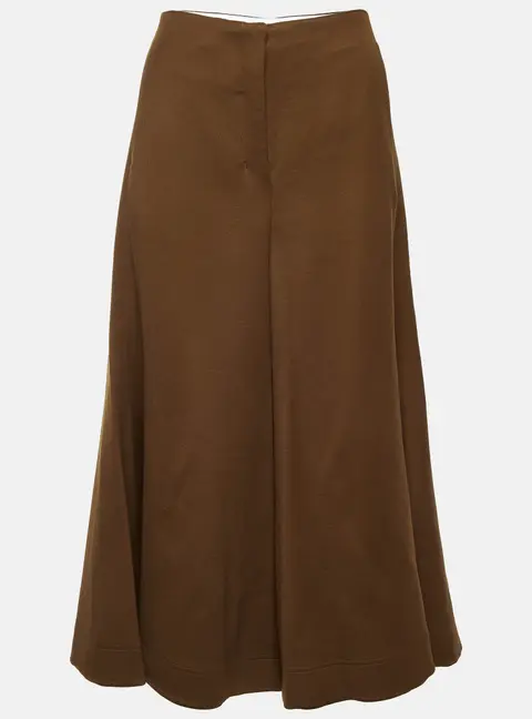 Celine Brown Wool Blend Gabardine Culottes M